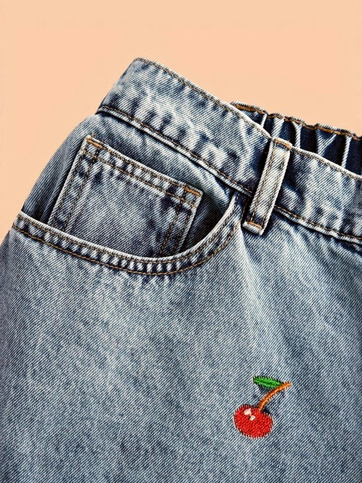 Women's Elastic Waist Drawstring Straight Leg Pants Casual Vacation Vintage-Inspired Denim Washed Wide-Leg Trousers in Gray