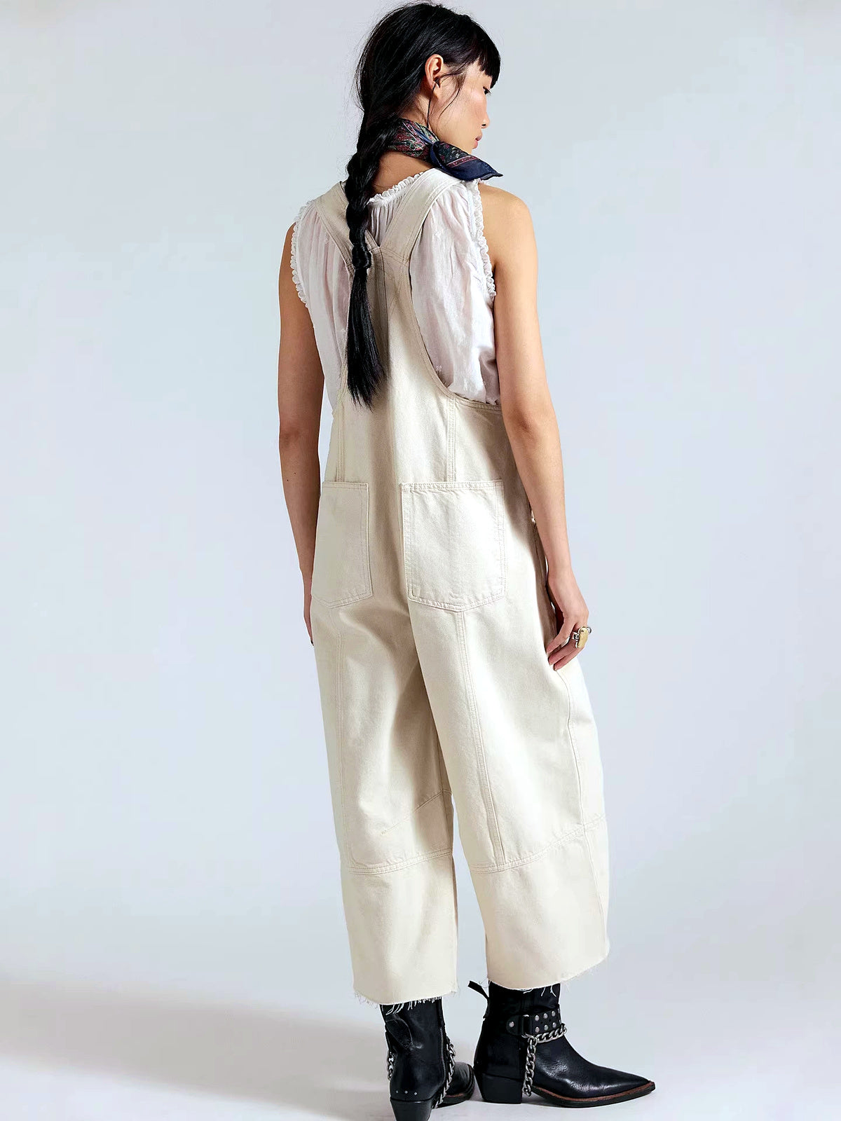 Women's Elastic Waist Drawstring Straight Leg Pants Casual Vacation Trousers - product detail view 1