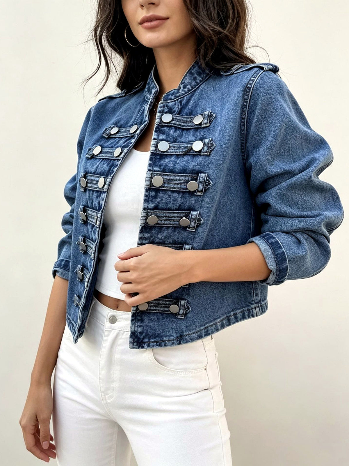Women's Denim Long-Sleeve Jacket - product detail view 1