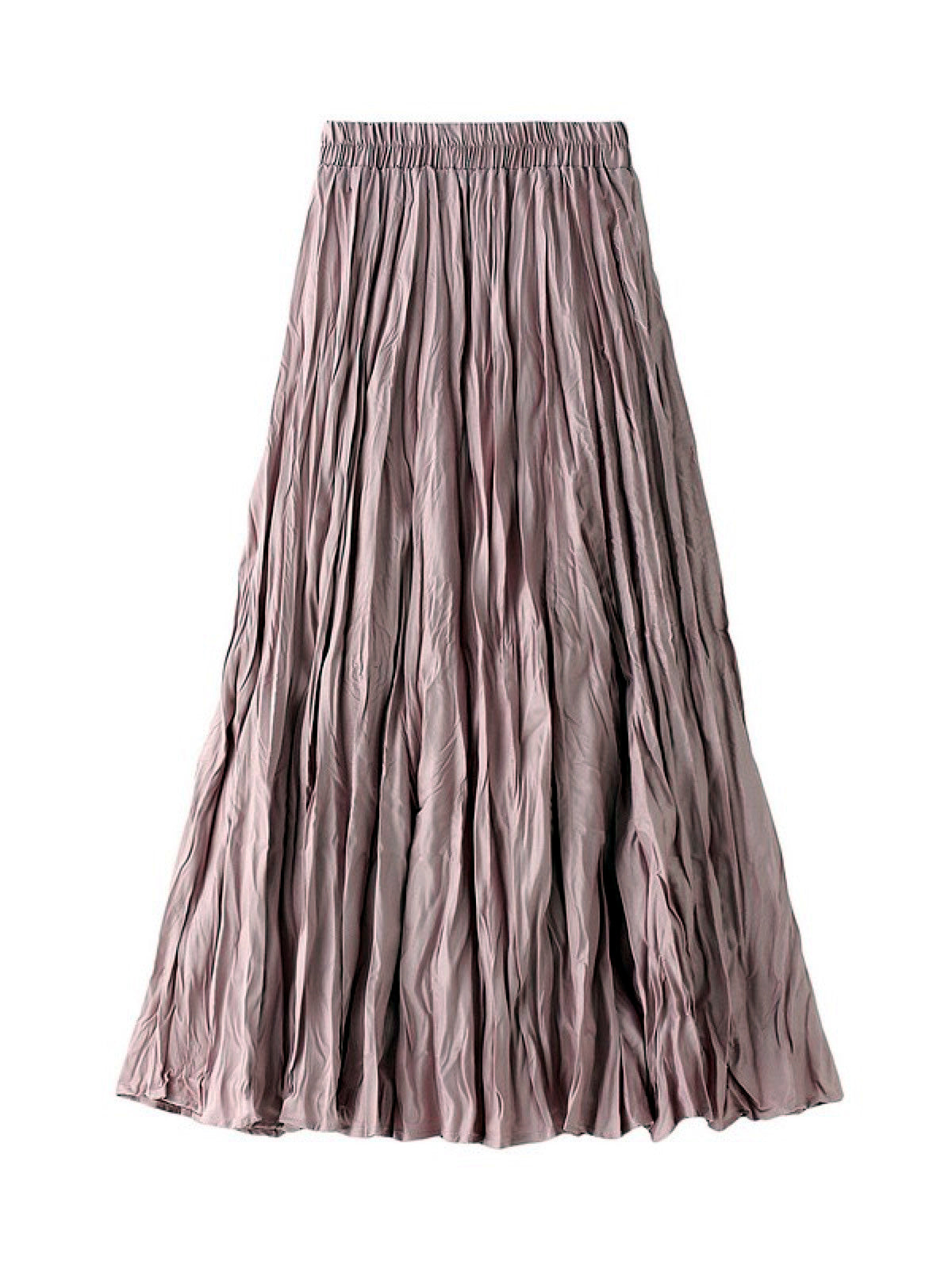 Women's Patchwork Stretch Midi Mid-Length Ruched Skirt in Pink - product view