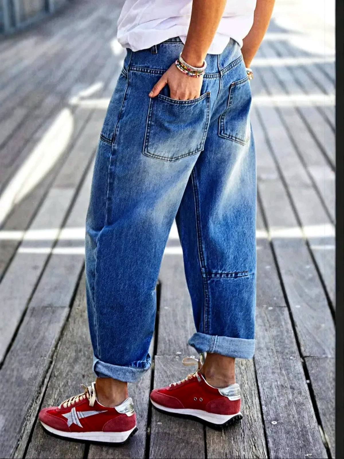 Women's Stretch Denim Mid-Rise Jeans - product detail view 5