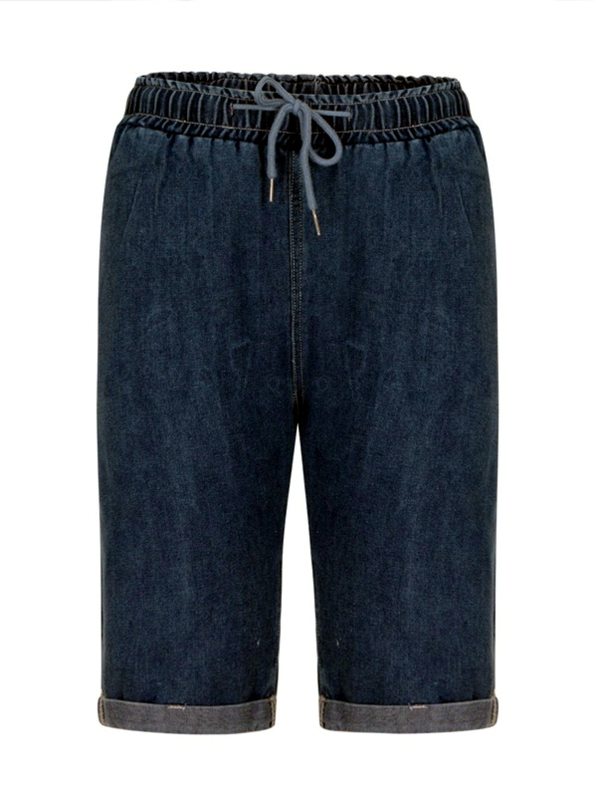 Women's High Waist Distressed Denim Bermuda Shorts Raw Hem Ripped Jeans Straight-Leg Relaxed-Fit Shorts - product detail view