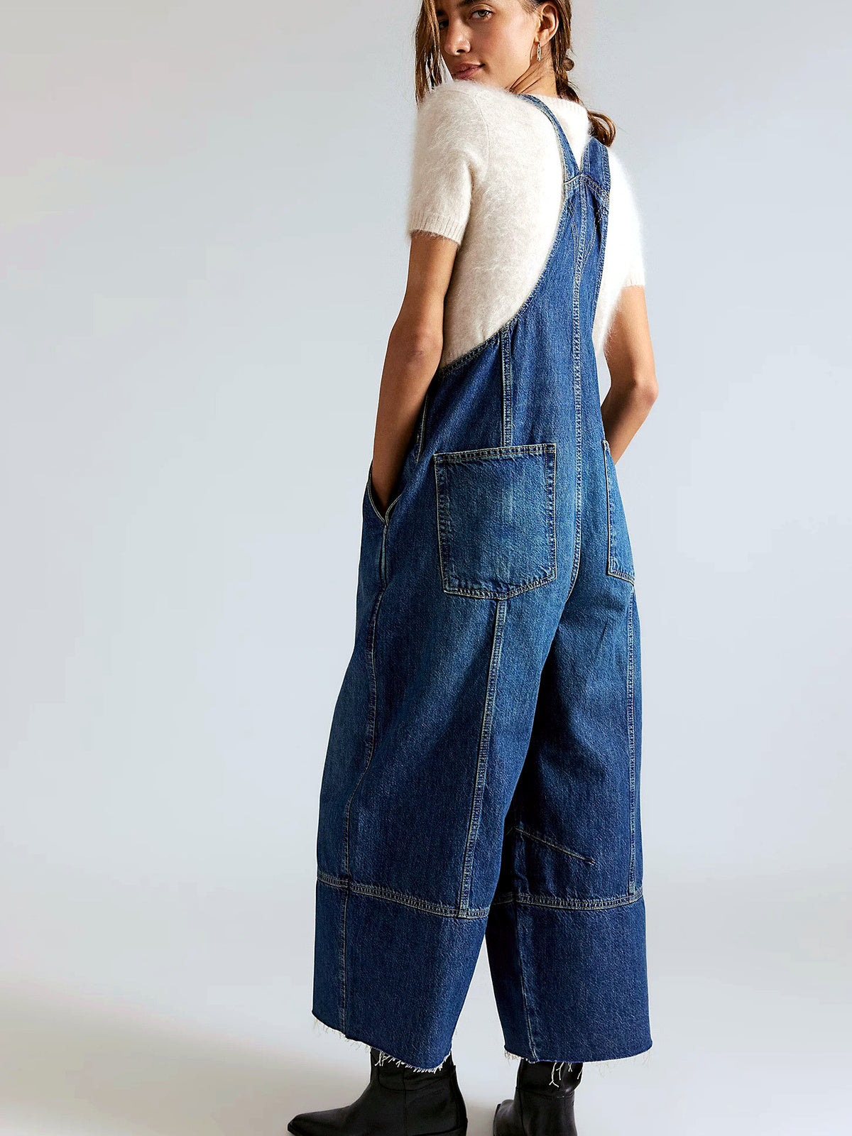 Women's Elastic Waist Drawstring Straight Leg Pants Casual Vacation Trousers - product detail view 4