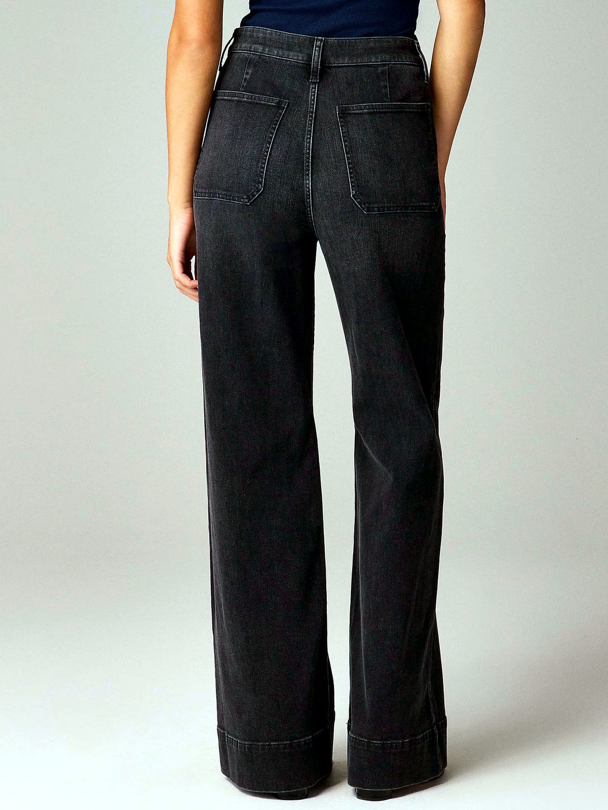 Women's Denim High-Waist Wide-Leg Washed Straight-Leg Flared Relaxed-Fit Jeans - product detail view 5