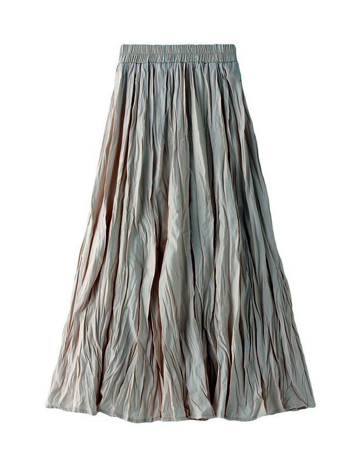 Women's Patchwork Stretch Midi Mid-Length Ruched Skirt in Apricot - product view