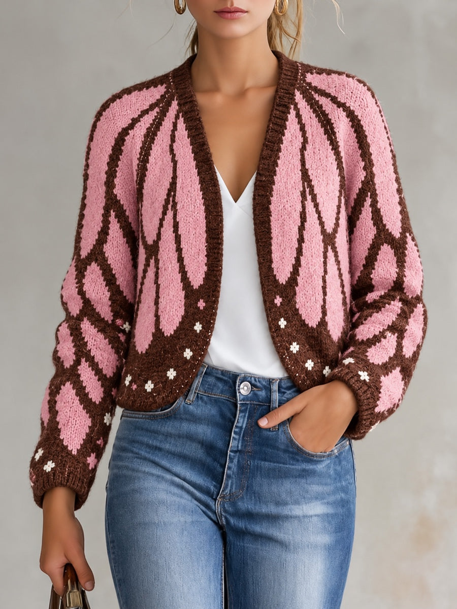 Knit Batwing-Sleeve Poncho