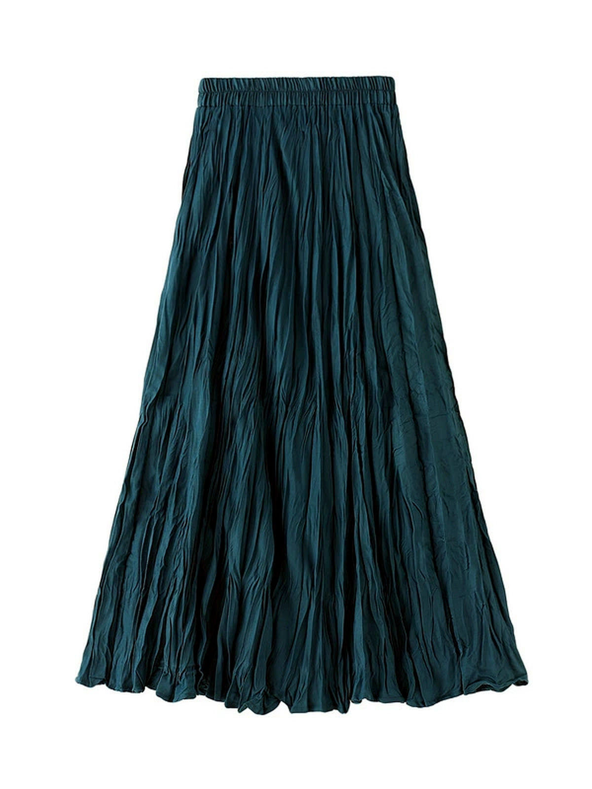 Women's Patchwork Stretch Midi Mid-Length Ruched Skirt - product detail view 1
