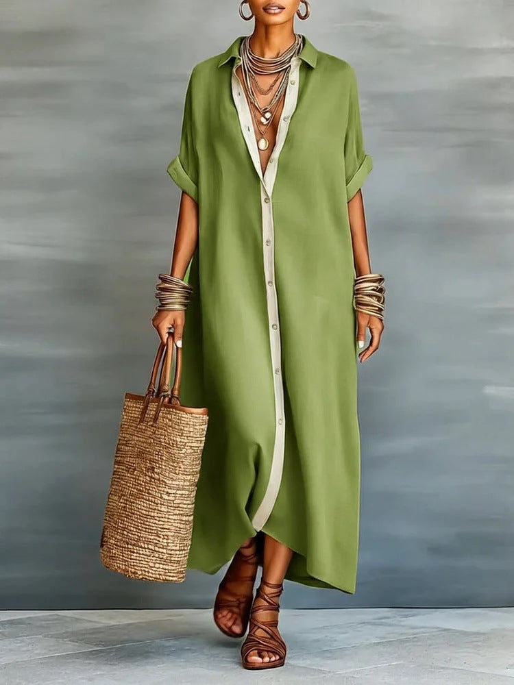 Boho Oversized Shirt Dress for Summer Elegance