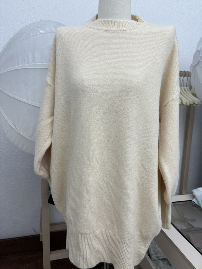 Premium Faux Cashmere Poncho Sweater - Slouchy Batwing Sleeve Crewneck Loose Pullover Plus Size