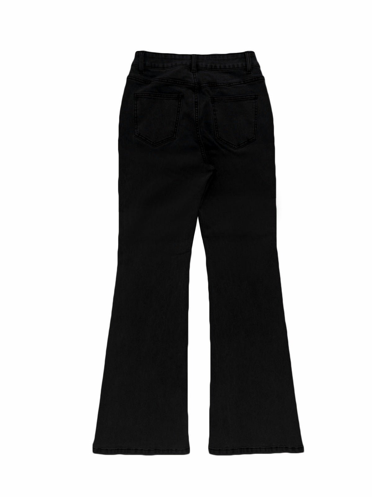 Women's High Waist Flare Jeans, Stretch Streetwear Denim Pants with Pockets and Slim Bell Bottom Leg