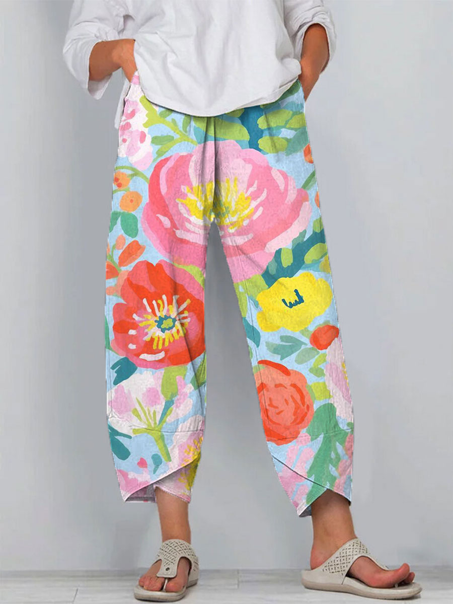 Robe imprimée fleurs aquarelles pour femme