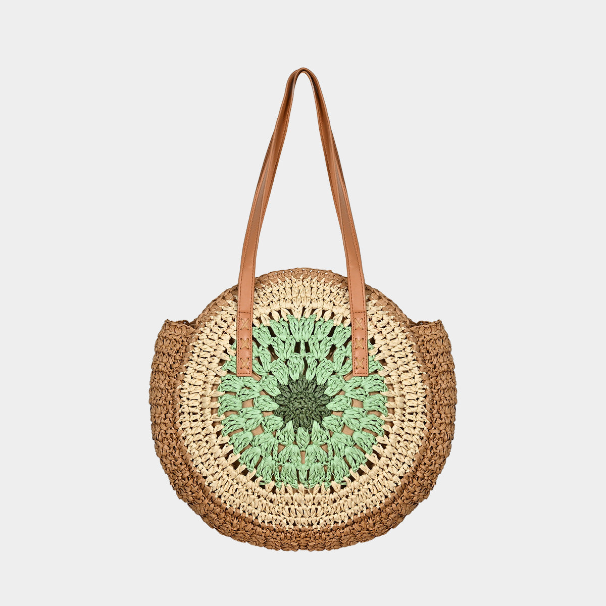 Bohemian Evil Eye Woven Straw Tote Bag - Large Capacity Retro Beach Shoulder Purse for Women