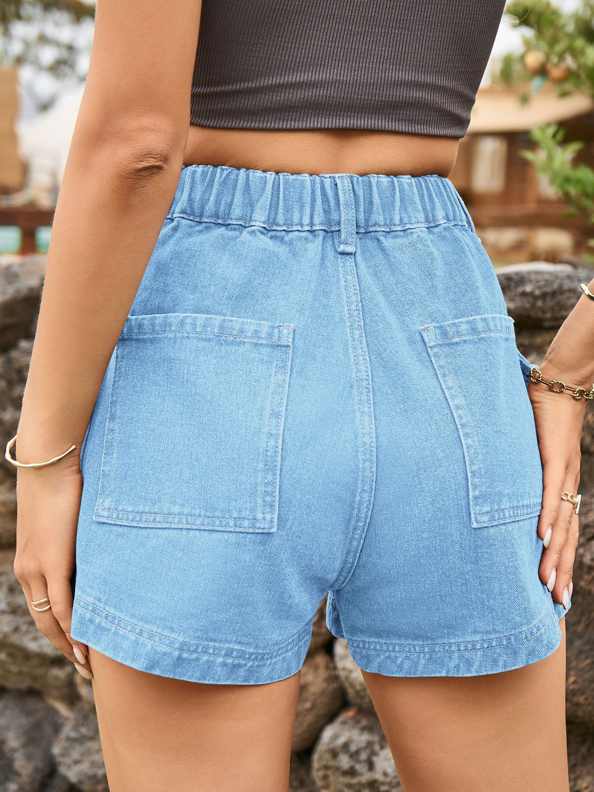 Women’s Denim Cargo Shorts High Waist Utility Pocket Summer Streetwear Hot Shorts