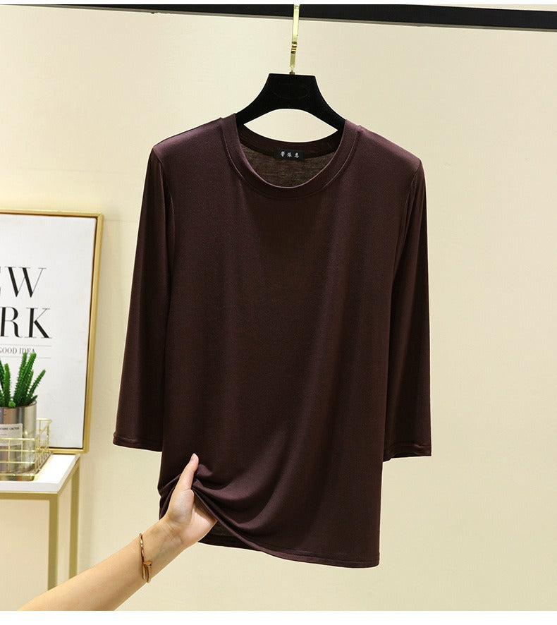 Premium Modal 3/4 Sleeve Top - Lightweight Comfy Tee in Plus Sizes