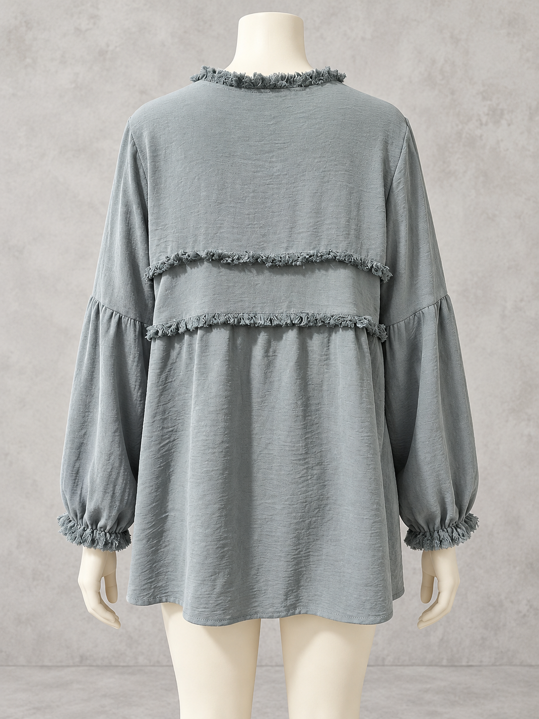 Fringe-Trim Lace-Trim Patchwork Accessory