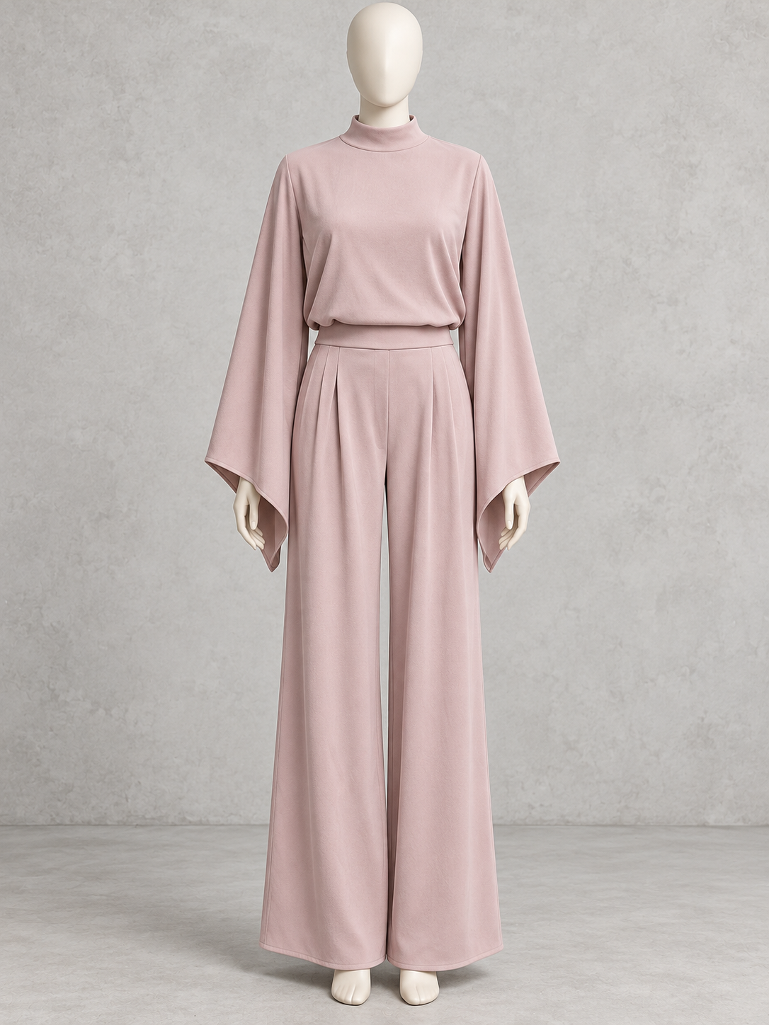 Relaxed-Fit Long-Sleeve Wide-Leg Top & Pants Set