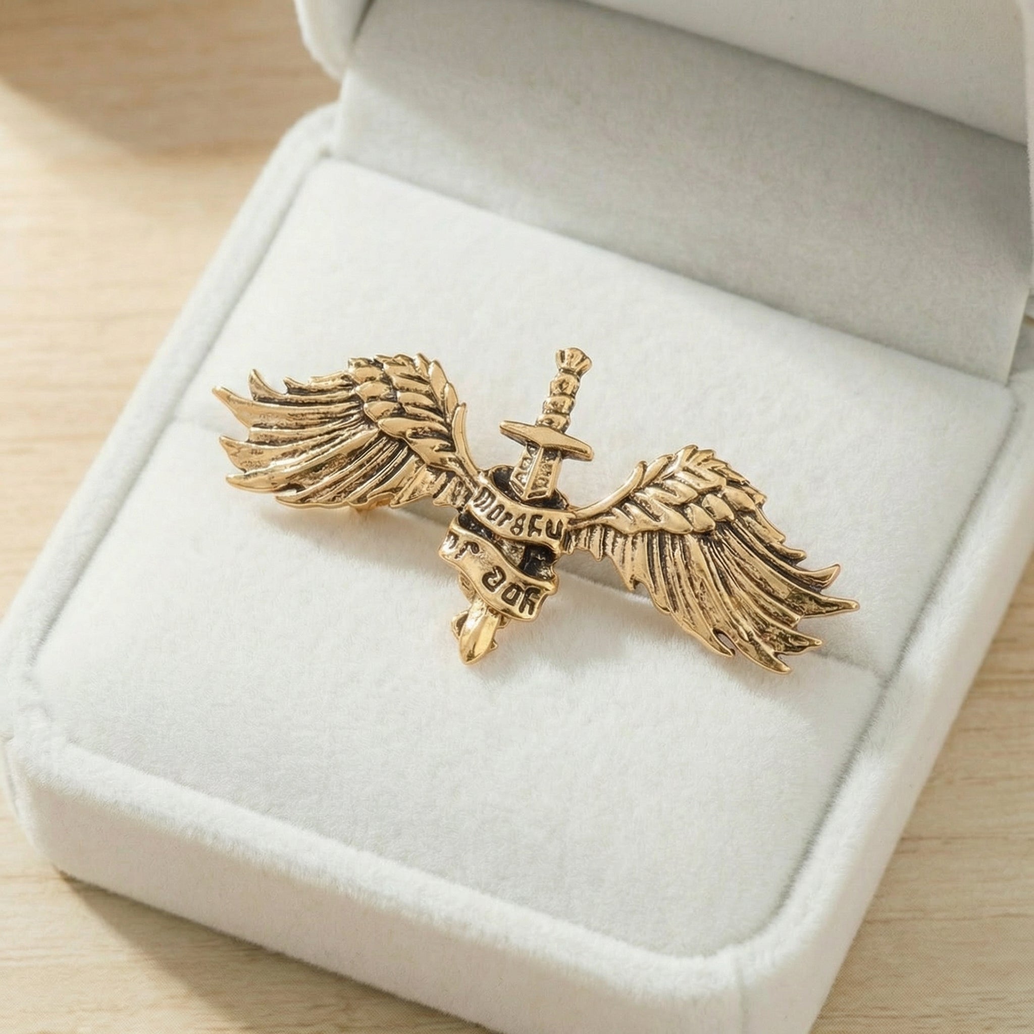 alsa Angel Guardian Sword Retro Men's Lapel Pins Suit Brooches