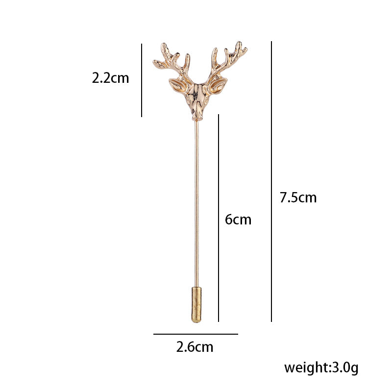 Deer antler design men's suits lapel pin