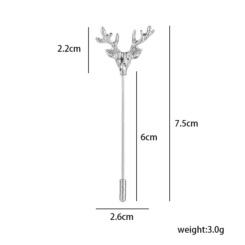 Deer antler design men's suits lapel pin