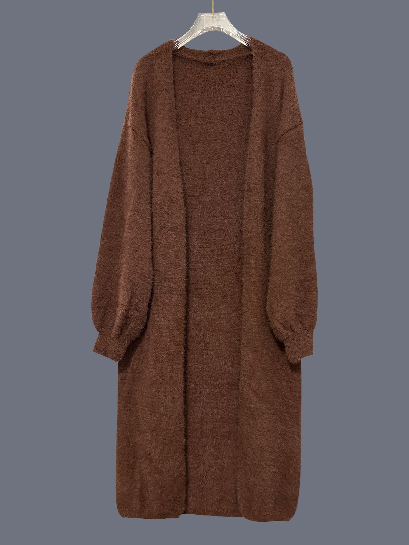 Women's Fuzzy Faux Mink Cardigan Coat | Casual Long Sleeve Open Front Plush Long Jacket