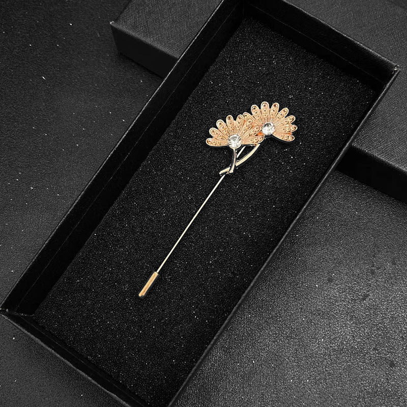 Double sunflower design lapel pins