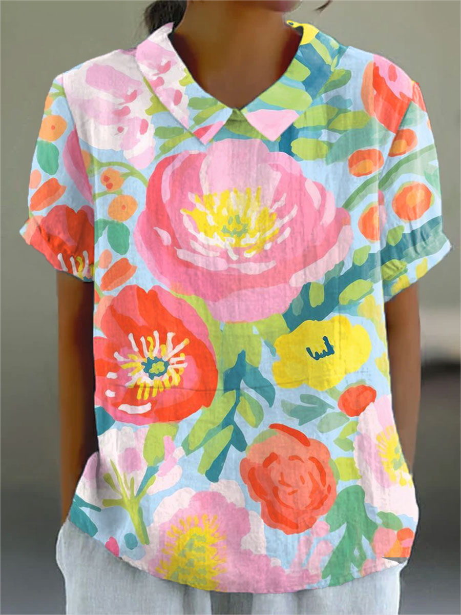 Robe imprimée fleurs aquarelles pour femme