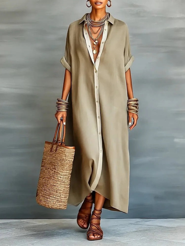 Boho Oversized Shirt Dress for Summer Elegance