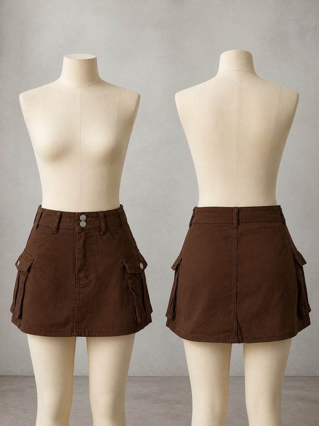 Women's Washed Solid-Color Slim-Fit Straight-Leg Office Streetwear Skirt