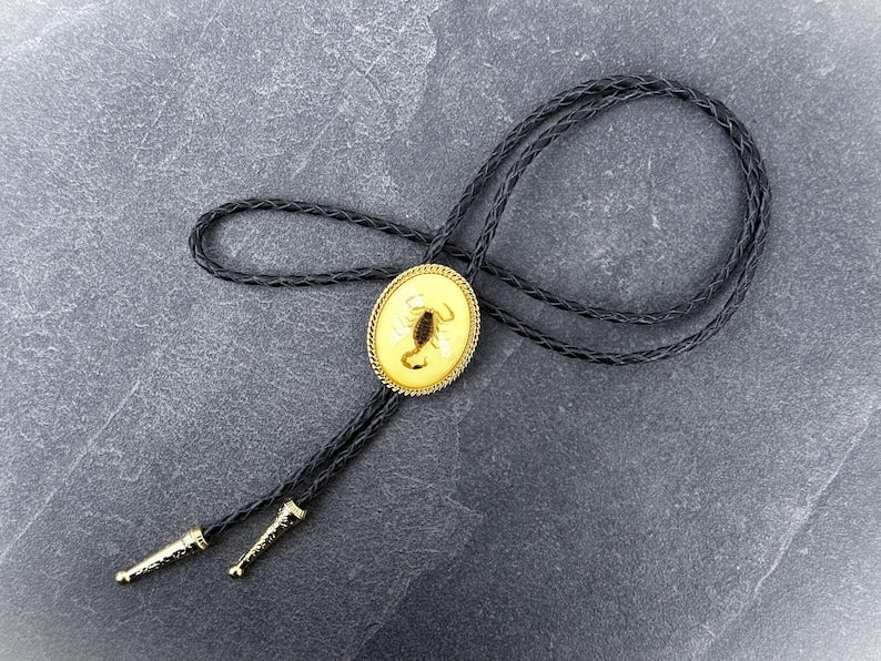 Real Scorpion Western Bolo Tie Glow in the Dark Insect Bolo Tie Gift for Him Personalized Cowboy Accessory Western Valentines Day Gift