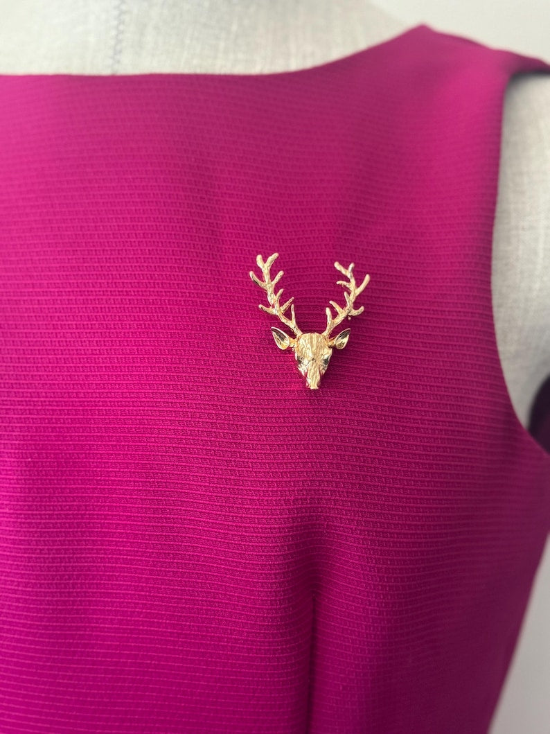 Broche tête de cerf pour hommes, épinglette renne, boutonnière de mariage pour garçons d'honneur, accessoires de revers de costume, broche de revers pour hommes, cadeau pour lui homme papa
