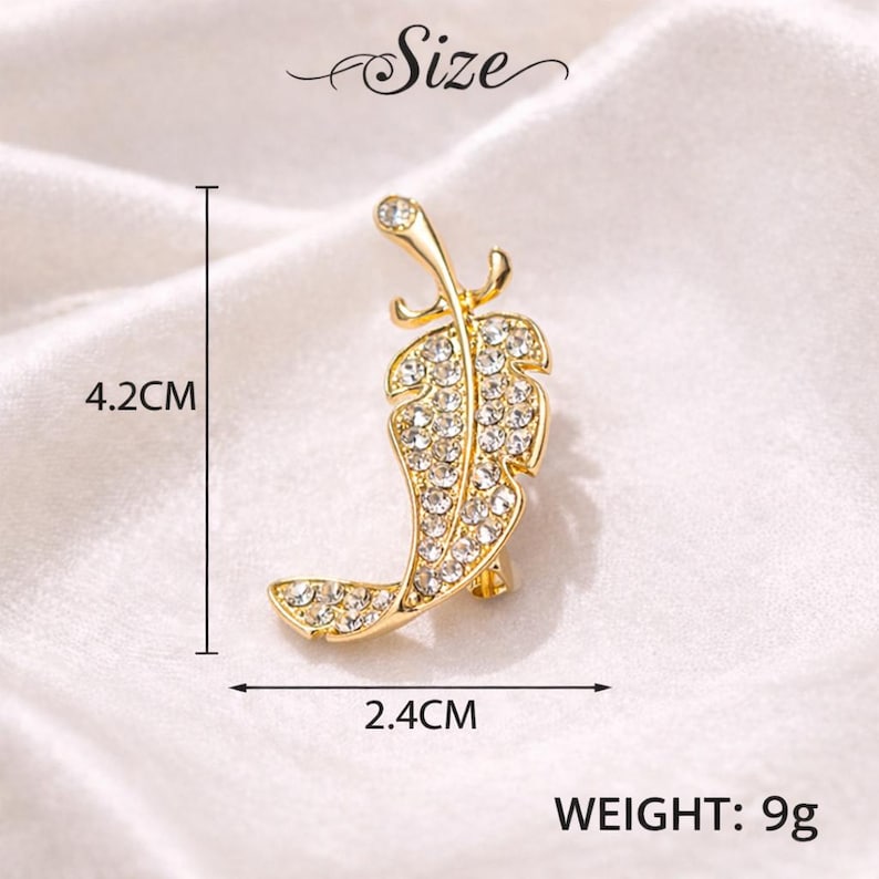 Feather Lapel Pin for Men – Gold Tone Zinc Alloy Business Brooch for Suit Jacket