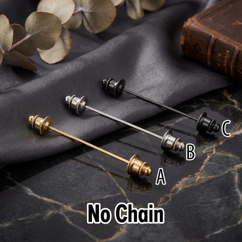 Broche à double chaîne, épingle de revers de costume, ensemble broche-chaîne de col de chemise et de manteau, broche de chemise, broche de revers, cadeau pour homme, cadeau de témoin.