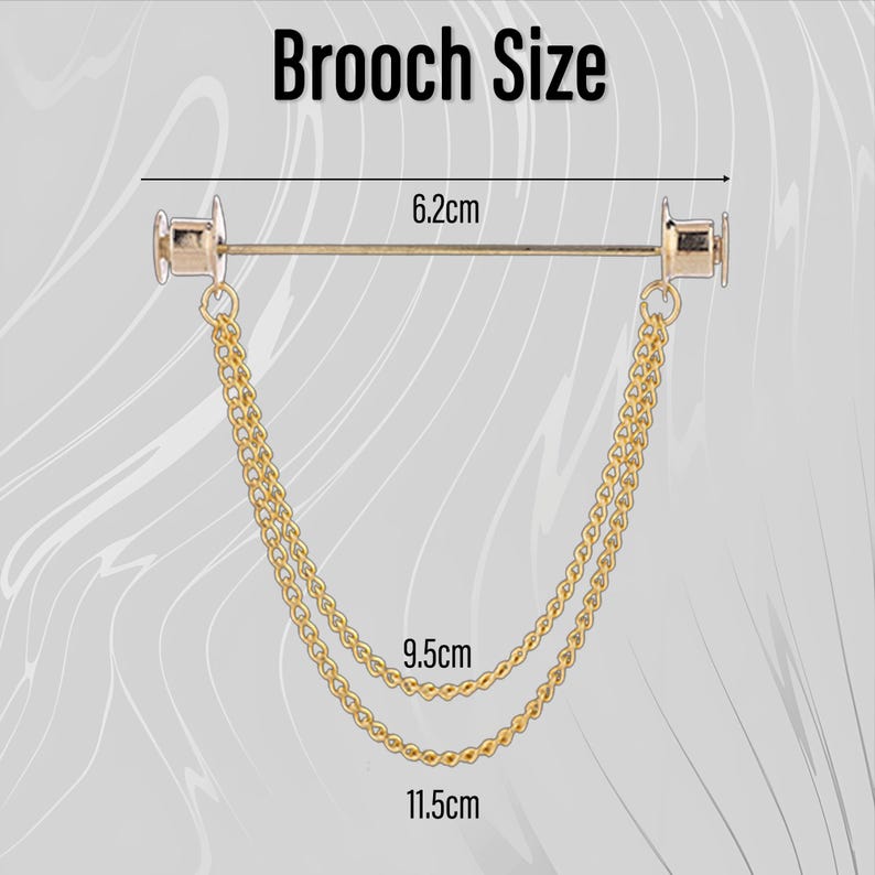Single chain tassel brooch, shirt and jacket collar chain brooch set, suit lapel pin, shirt chain brooch, lapel brooch, men's jewelry gift