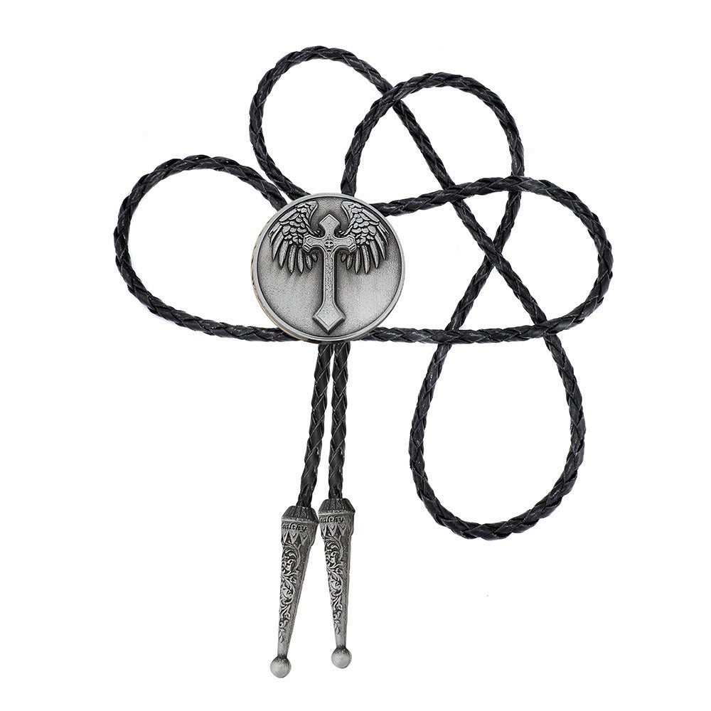 Angel wings, cross, western bolo tie, cowboy necktie