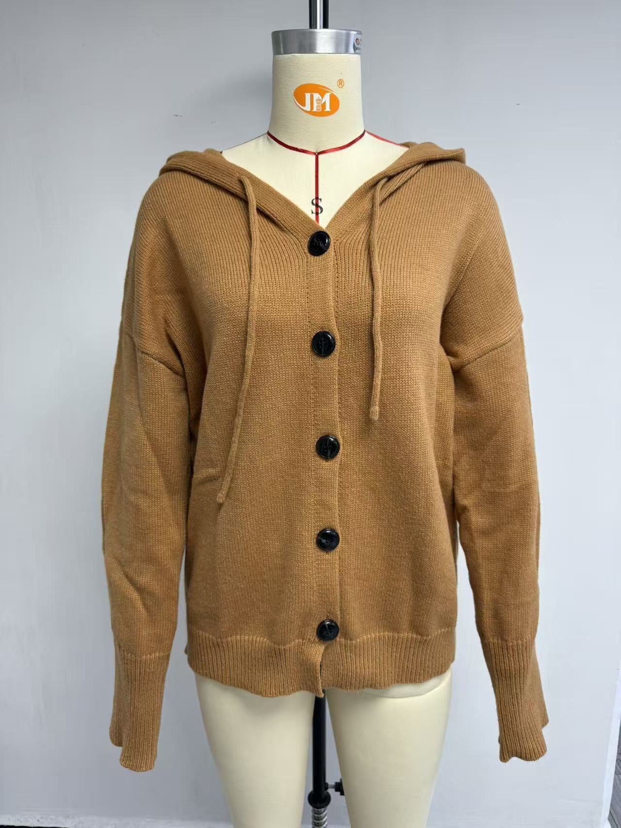 Women's Hooded Knit Cardigan Sweater | Casual Button Down Long Sleeve Jacket Coat