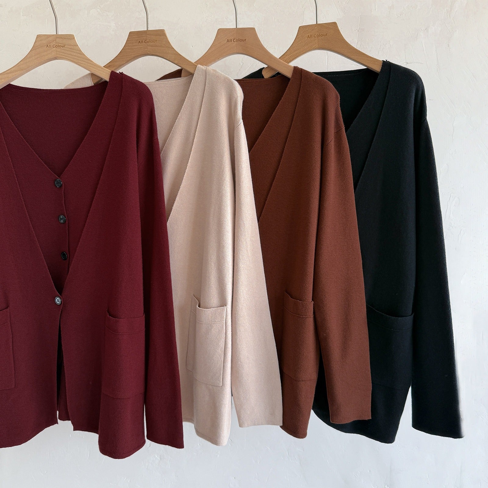 Chic 3-Piece Knit Lounge Set - Open Front Cardigan, V-Neck Button Vest & Wide Leg Pants