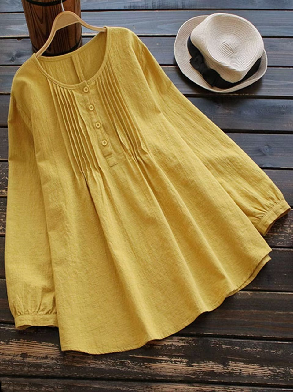 Women's Retro Cotton And Linen Casual Shirt