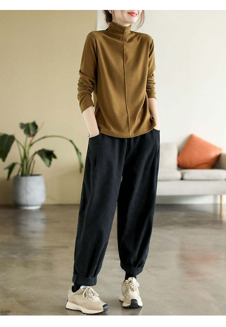 Premium Double-Sided Fleece Mock Neck Top - Slimming Thermal Long Sleeve Base Layer