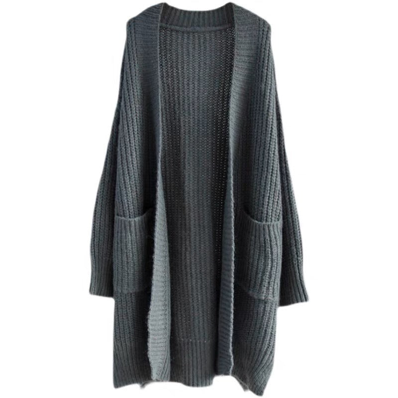 Chunky Knit Long Cardigan Sweater - Slouchy Open Front Duster Jacket with Pockets Plus Size