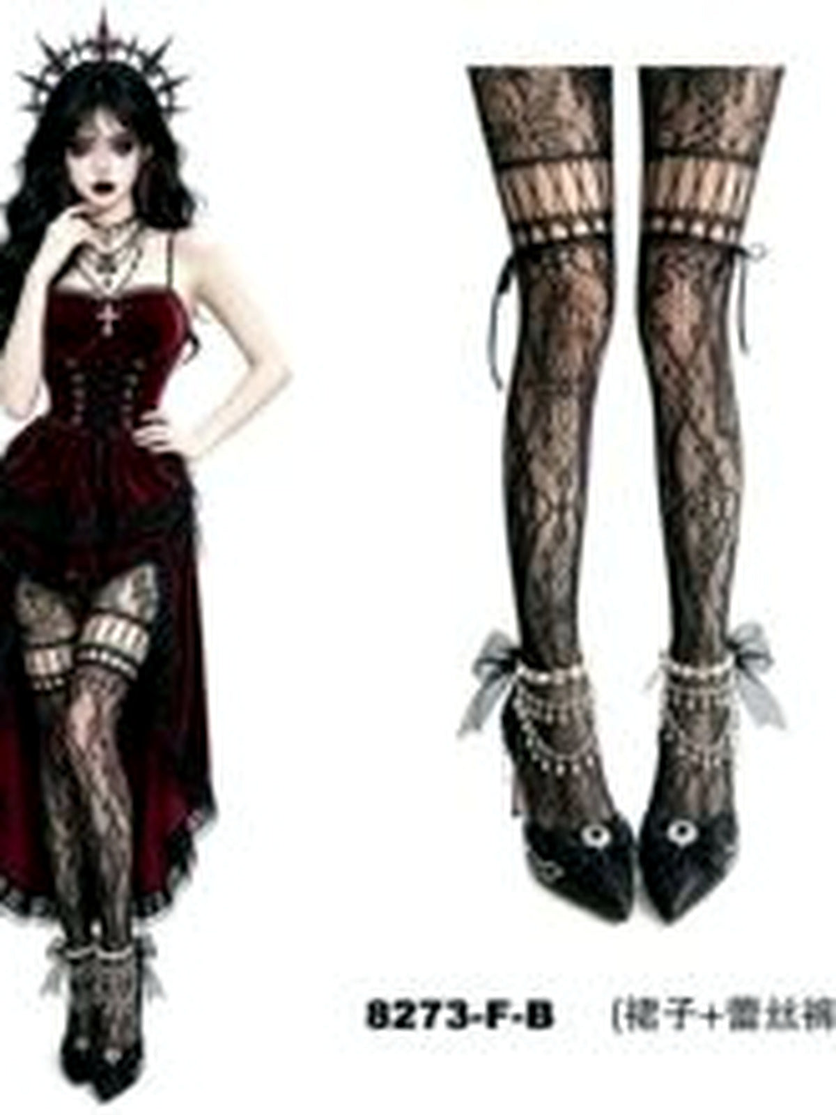 Women's Halloween Vampire-Inspired Velvet Costume in Black - product view