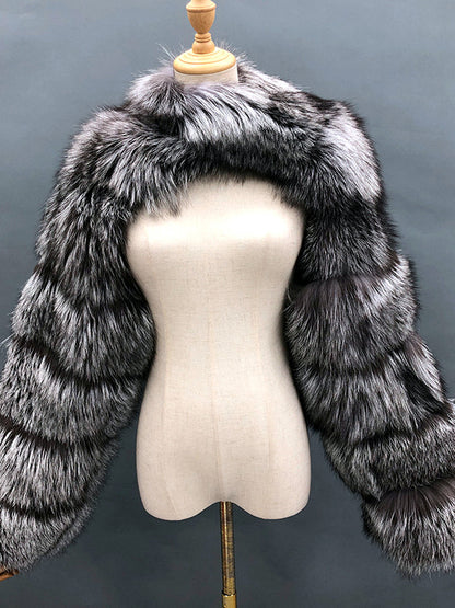 Patchwork Long-Sleeve Jacket in Gray - product view