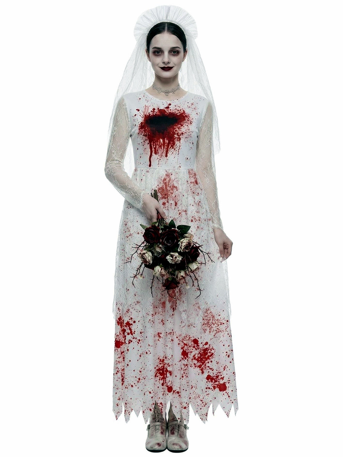 Women's Halloween Cosplay Dress in Beige - product view