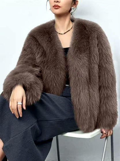 Women's Long-Sleeve Pocket Jacket in Coffee Brown - product view