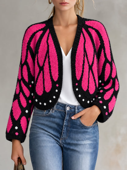 Knit Batwing-Sleeve Poncho