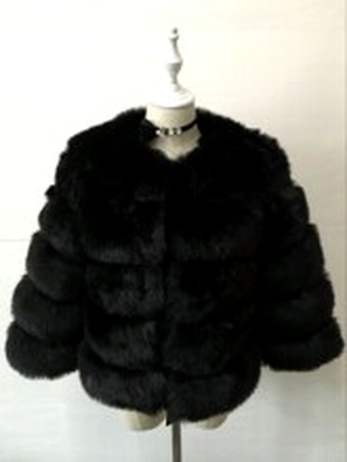Women's Jacquard Patchwork Long-Sleeve Jacket in Black - product view