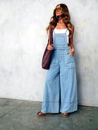 Women's Elastic Waist Wide Leg Pants Loose Casual Fall Winter Trousers - product detail view 1
