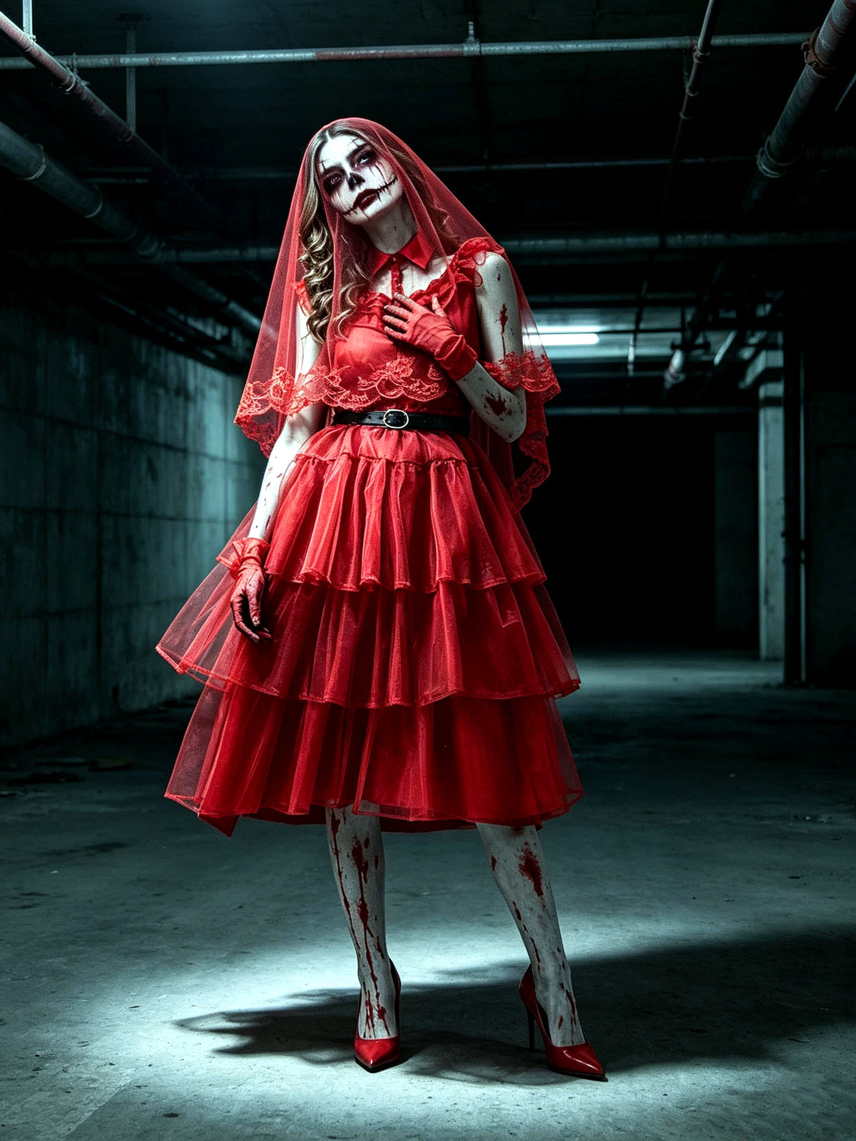 Women's Halloween Cosplay Sleeveless Dress - product detail view 1