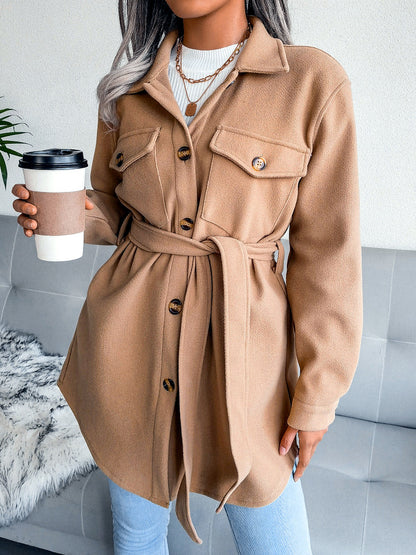 Women's Long Sleeve Open Front Blazer Cardigan Solid Color Casual Woven-Panel Straight-Leg Button-Front Point-Collar Pocket