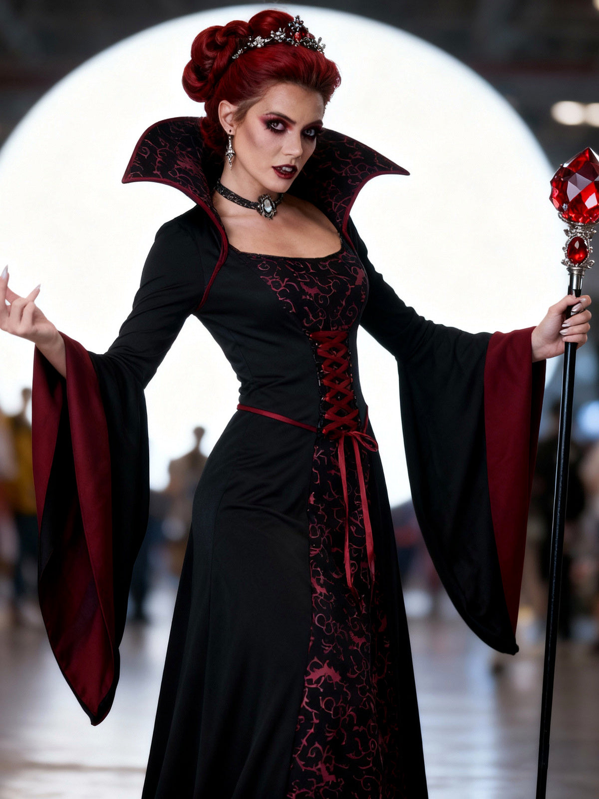 Women's Halloween Witch-Inspired Vampire-Inspired Cosplay Dress - product detail view 1