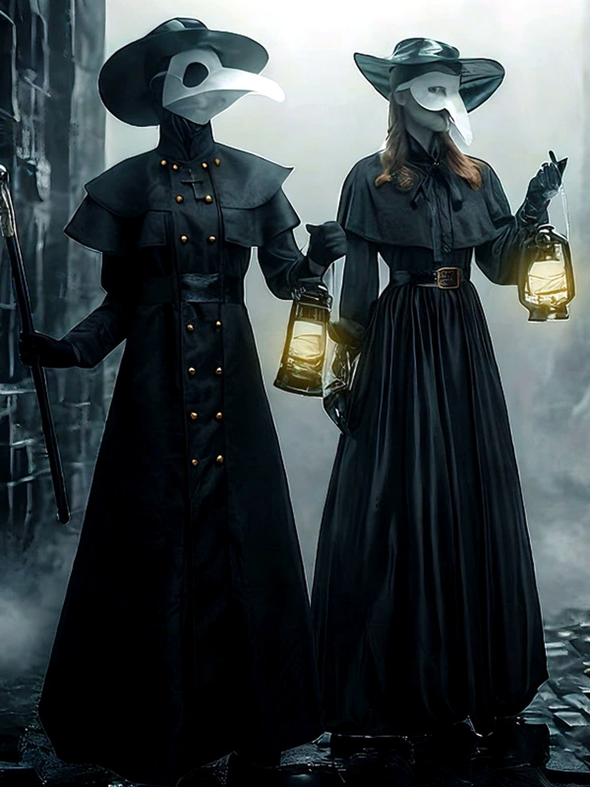 Women's Halloween Plague-Doctor Steampunk Medieval-Inspired Costume - product detail view 2